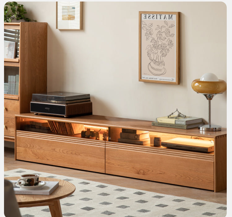 Cherry wood, Poplar solid wood floor TV cabinet