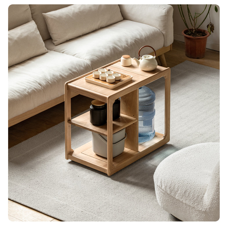 Oak Solid Wood Movable Kettle Integrated Tea Table