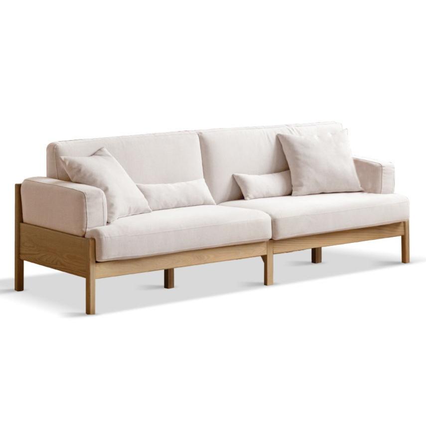 Oak solid wood Cream color sofa: