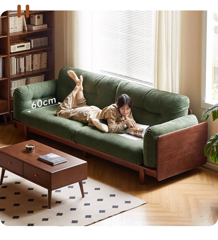 Rubber Solid Wood American Light Luxury Sofa