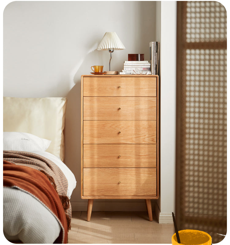 Oak Chest of Drawers Storage Cabinet