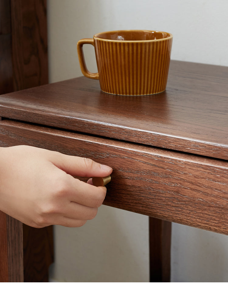 Oak, black walnut solid wood side cabinet