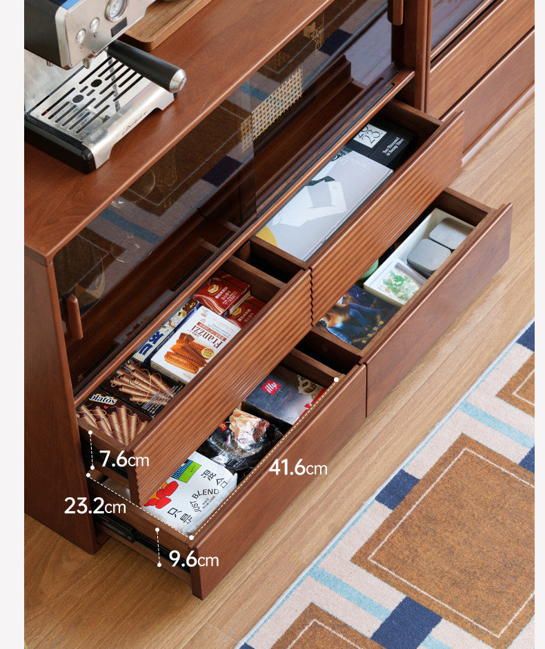 Poplar Solid Wood Vintage Style Study Storage Cabinet