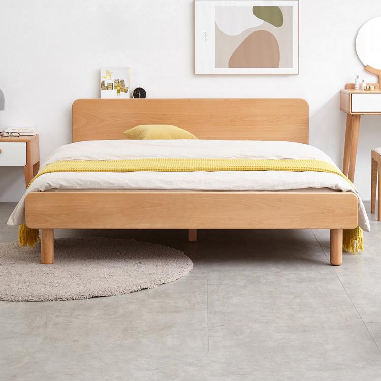 European Beech Solid Wood Modern Double Bed