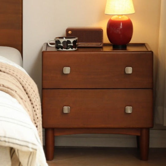 Poplar Solid Wood Retro Style Nightstand