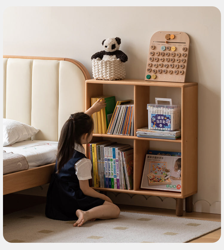 Beech solid wood multi-layer combination children's bookcase