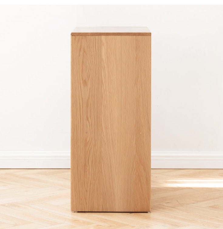 Oak solid wood side cabinet slide door"