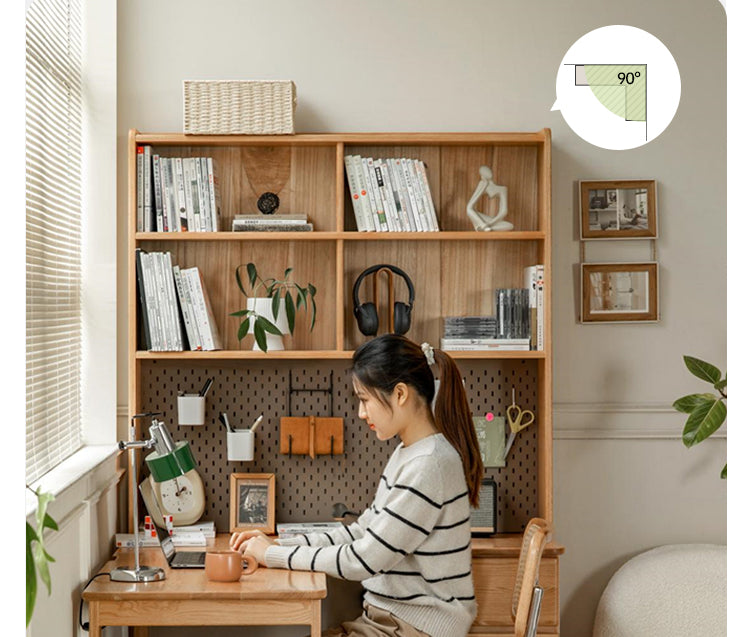 Oak solid wood computer desk with drawer