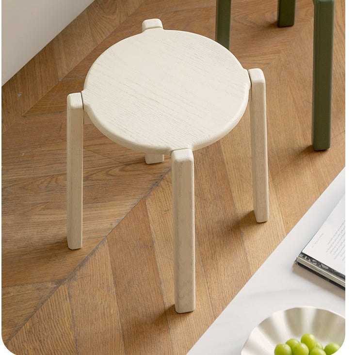 Oak, Birch solid wood stacking stool