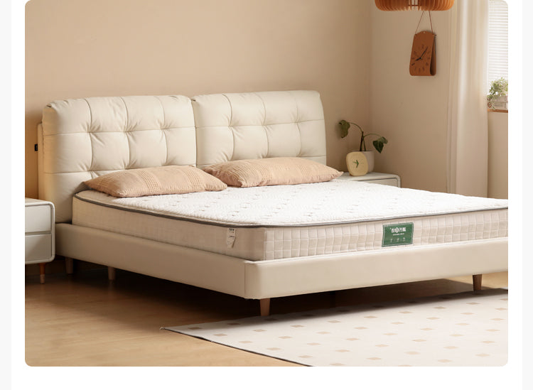 First Layer Cowhide Cream Style Suspension Bed _)