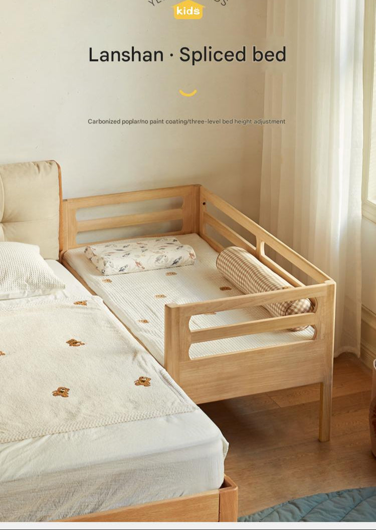 Solid wood children's splicing bed