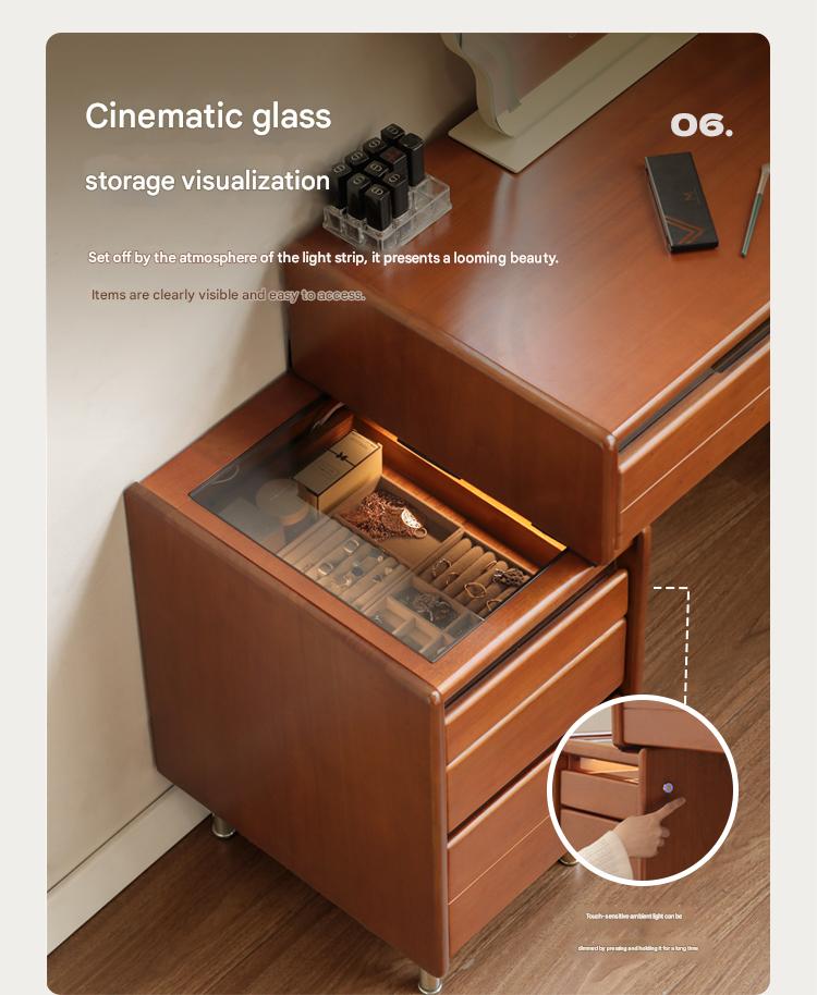 Poplar Solid Wood Bauhaus Multi Functional Dressing Table