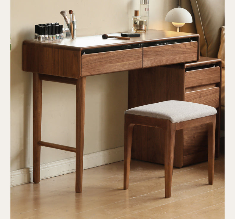 Black walnut solid wood retractable dressing table