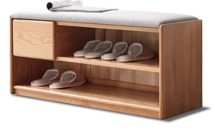 Oak solid wood Shoe Storage Benchs: