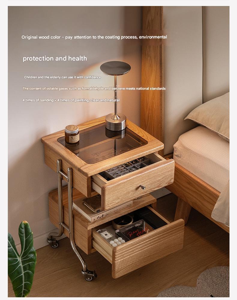 Oak Solid Wood Modern Removable Nightstand