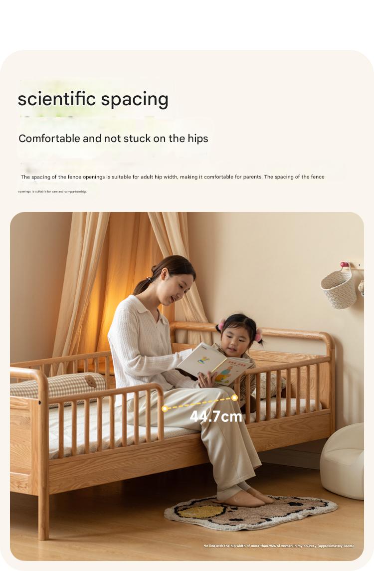 Oak solid wood multi-functional Toddler Bed<