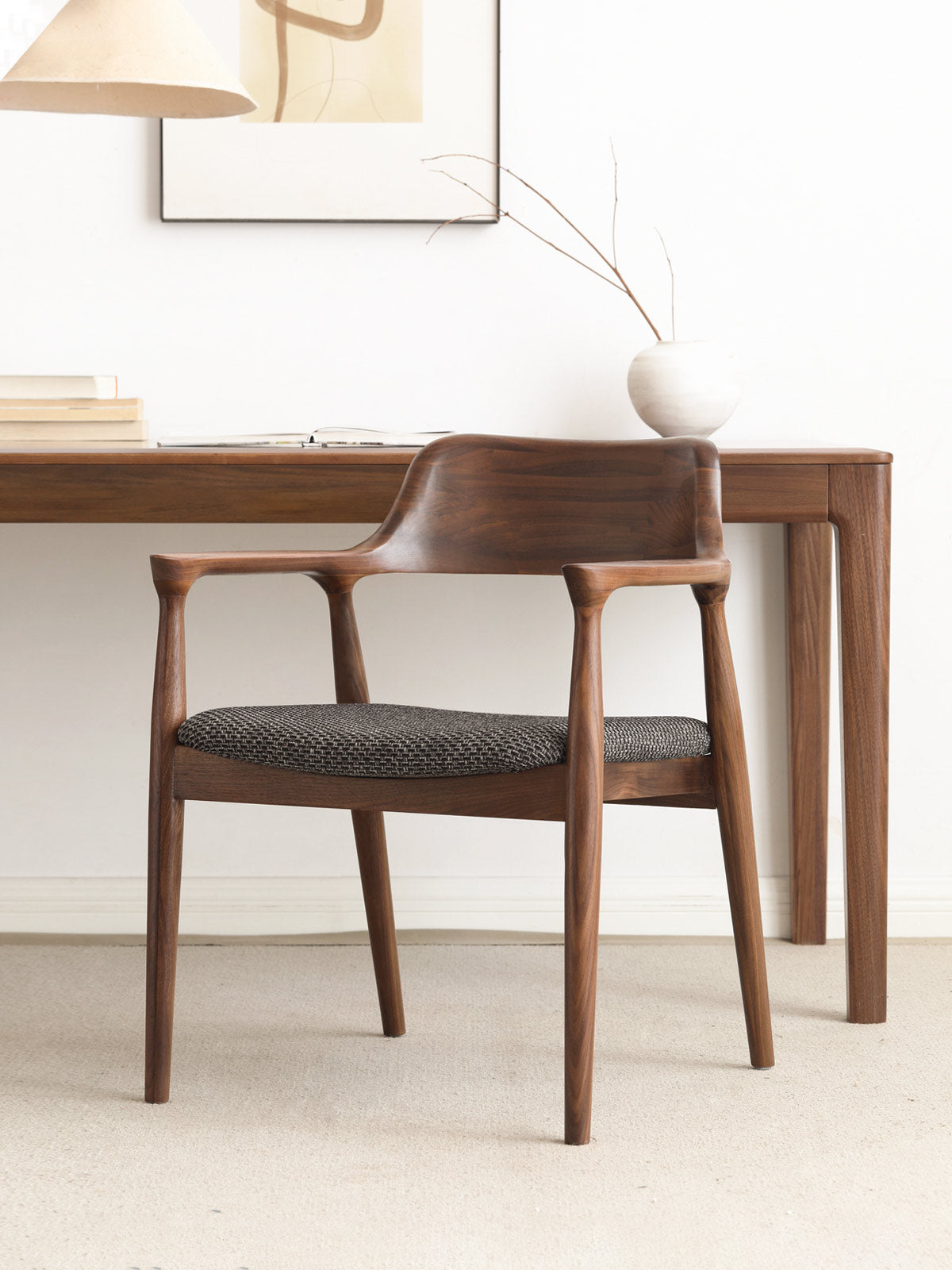 Ash Solid Wood Makeup Chair Dining Chair