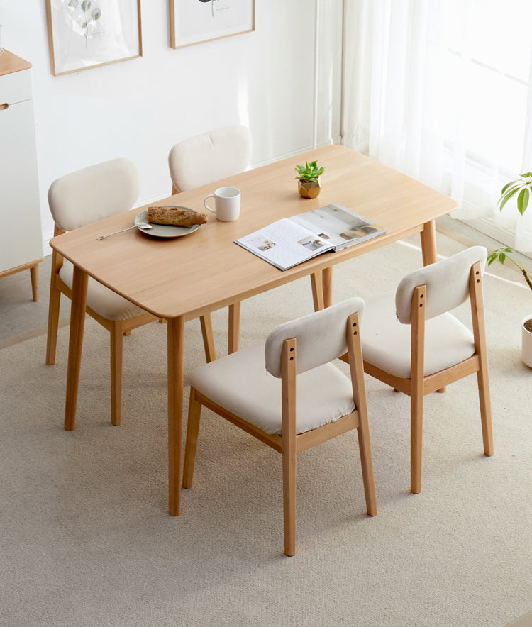 Beech solid wood dining table