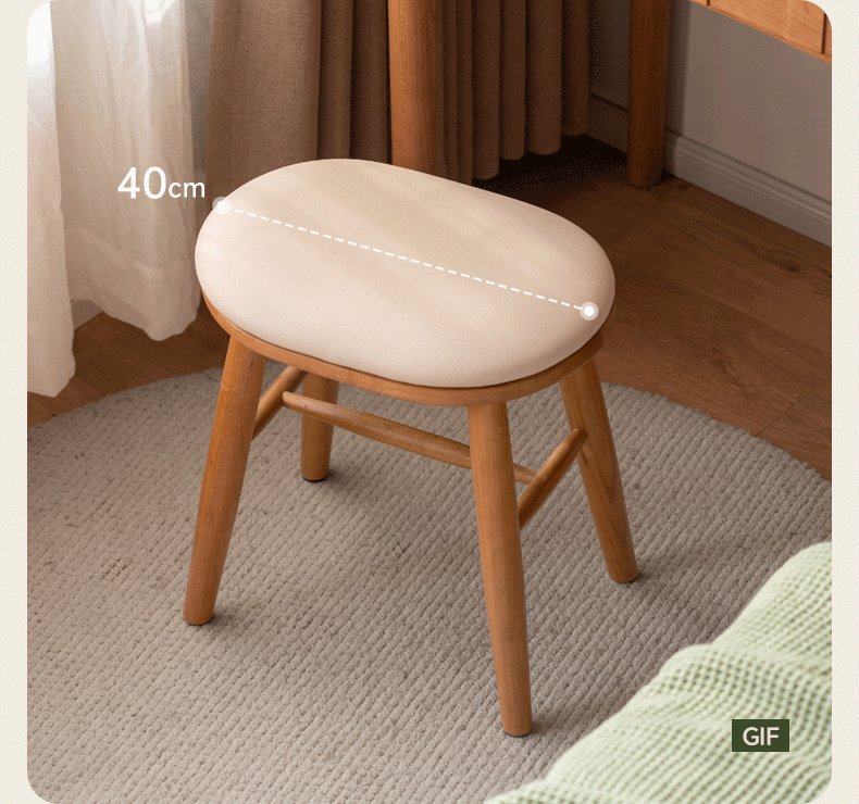 Ash, Cherry Solid Wood Dressing Stool