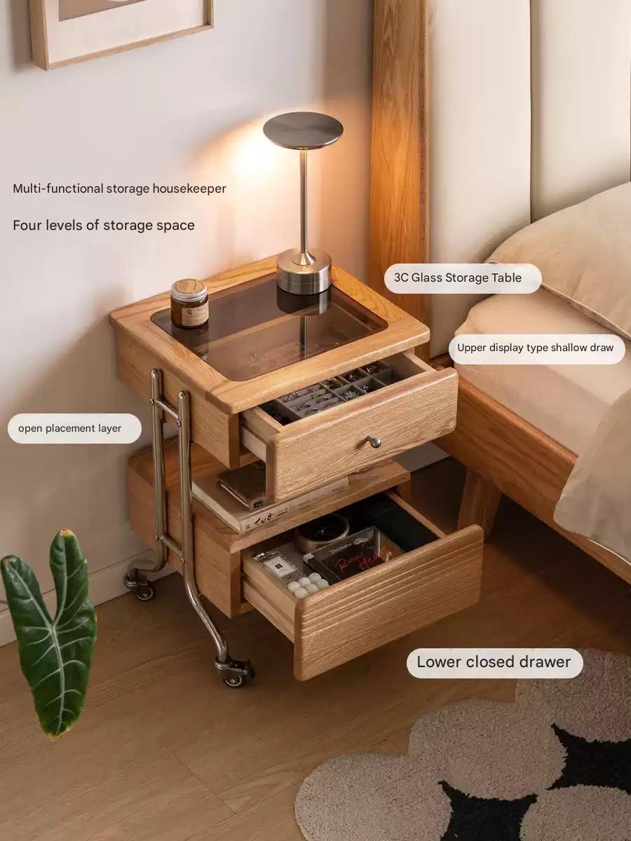 Oak Solid Wood Modern Removable Nightstand