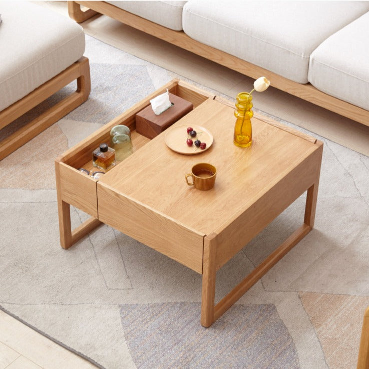 Oak solid wood square coffee table "