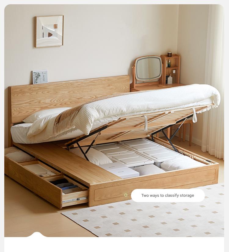 Ash, Oak Solid Wood Box Bed Modern