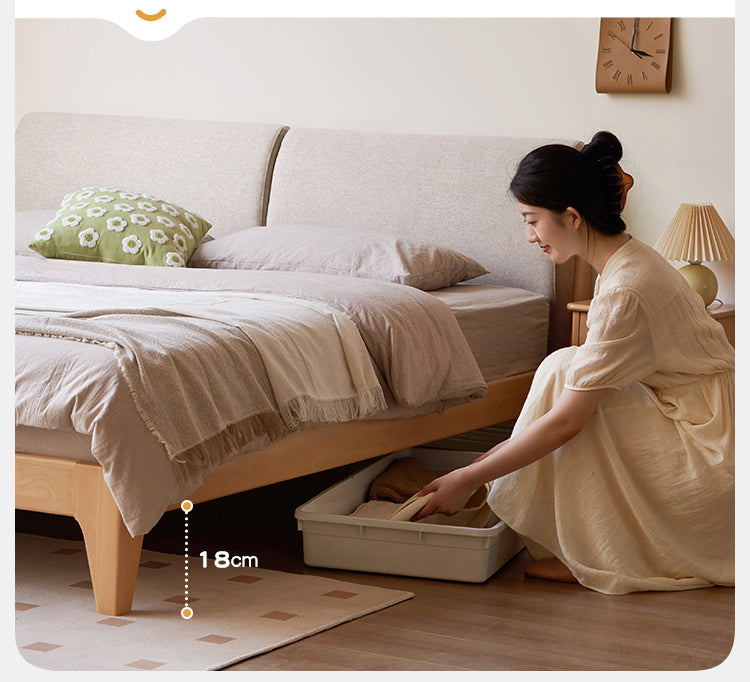 European Beech solid wood soft bed<