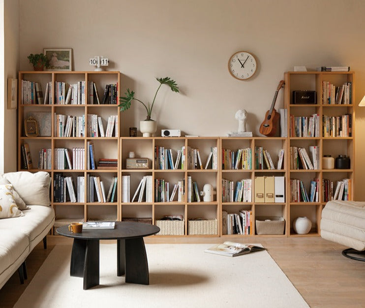 Lattice Bookshelf Oak solid wood"