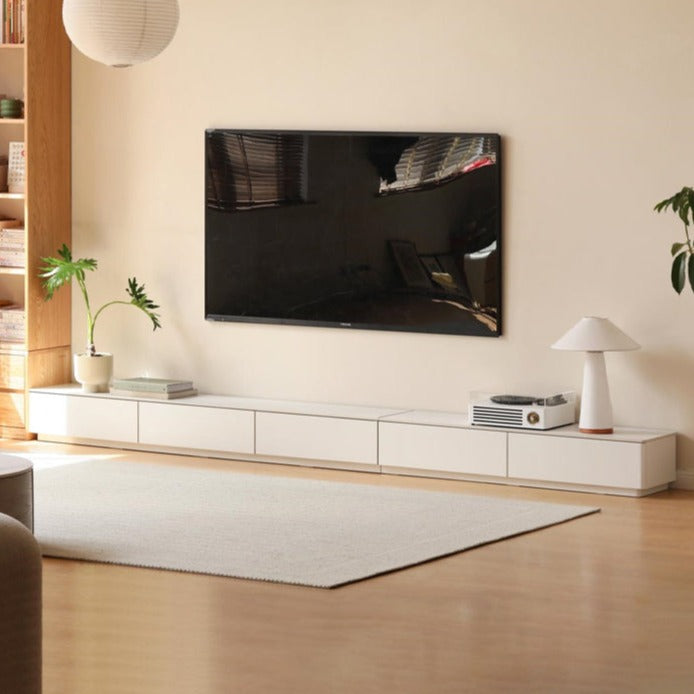 Poplar Solid Wood Floor Rock Plate TV Cabinet"
