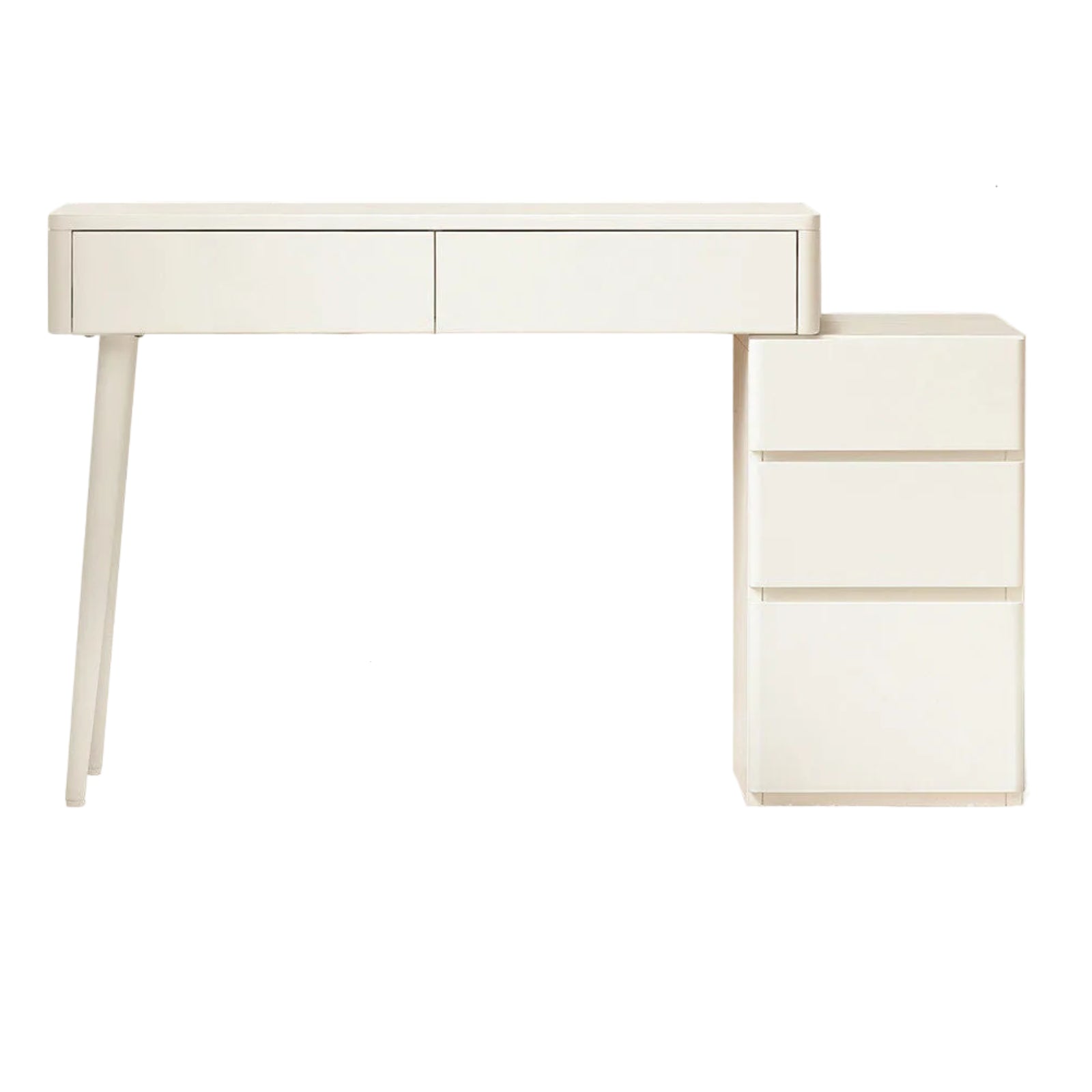 Solid RubberWood Telescopic Vanity Table + LED Makeup Mirror