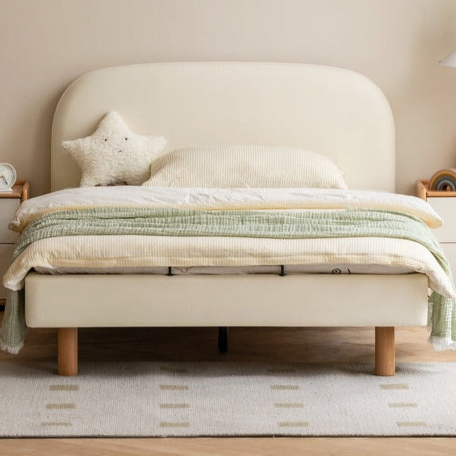 Сhildren's bed organic leather cream bed)