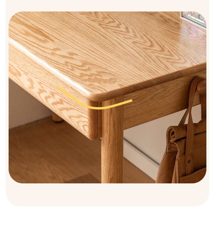 Oak solid wood children's study desk bookshelf integrated "