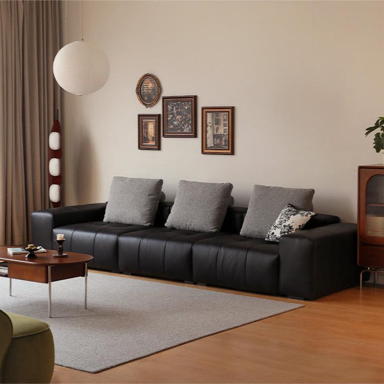 Leather straight Italian pixel module sofa