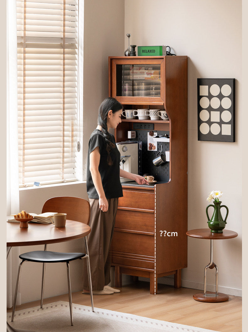 Poplar Solid Wood Vintage Style Sideboard with Dining Room Storage