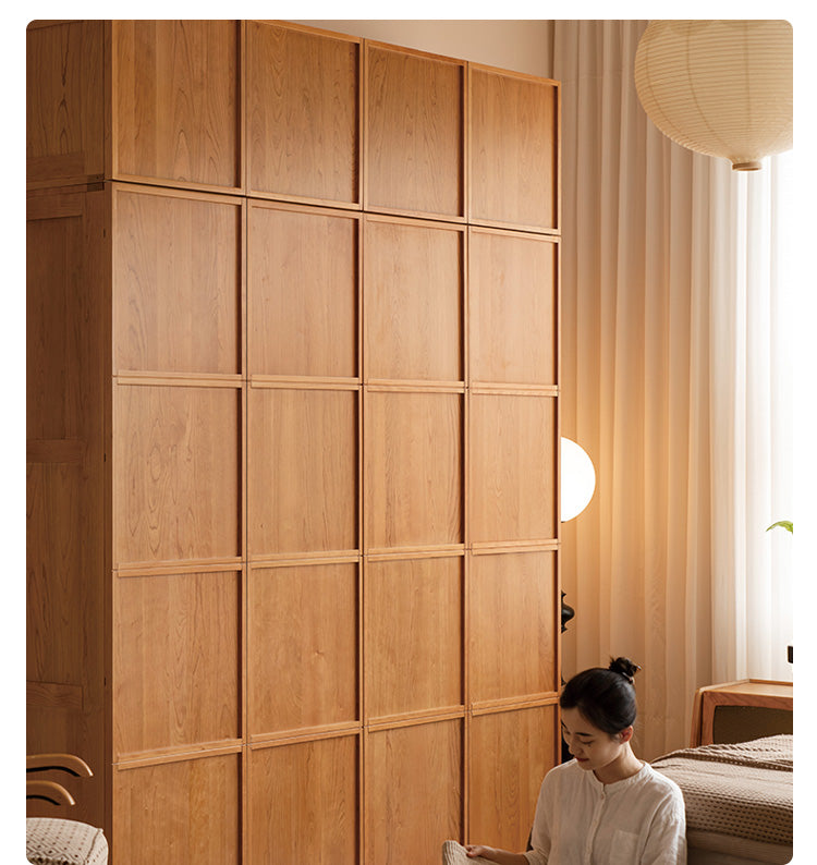 Cherry Wood Wardrobe Retro Style Skeleton Line: