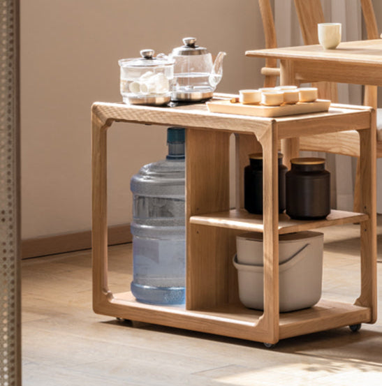 Oak Solid Wood Movable Kettle Integrated Tea Table