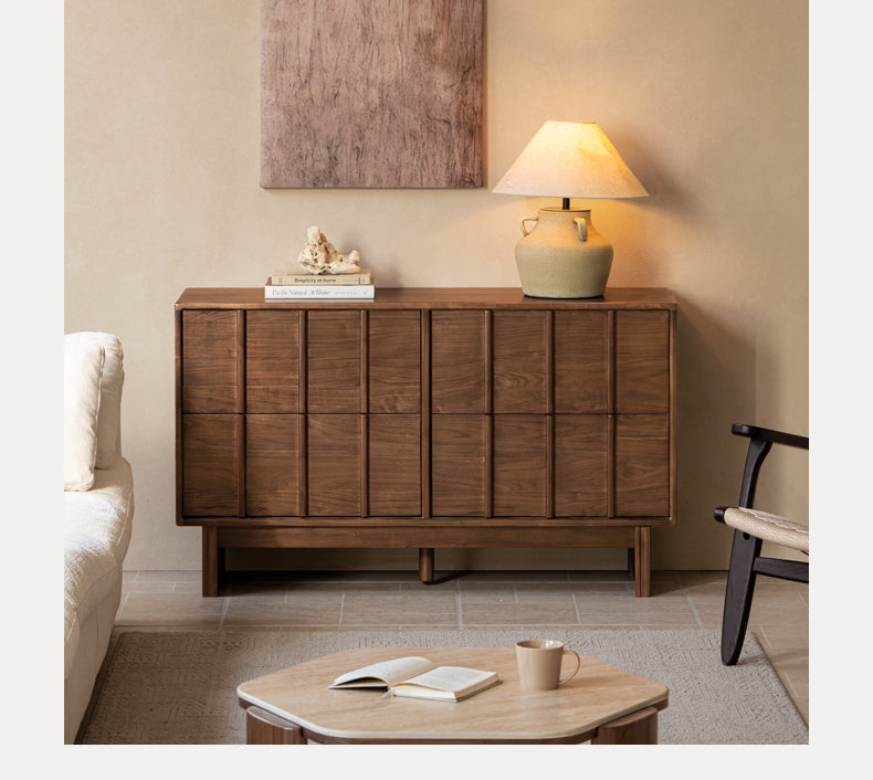 Black Walnut Solid Wood Wabi-Sabi Style Chest Of Drawers