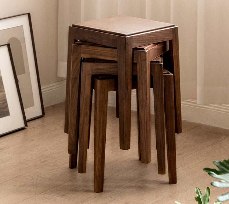 Black Walnut Solid Wood Foldable Modern Stool