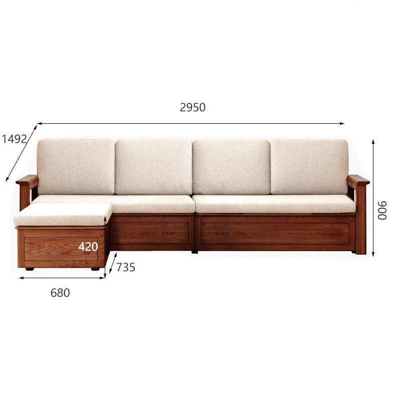 Oak solid wood storage box sofa-