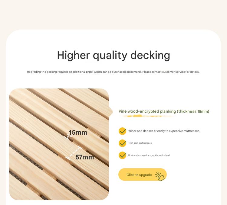 Oak Solid Wood Children's Bed Widened Guardrail<