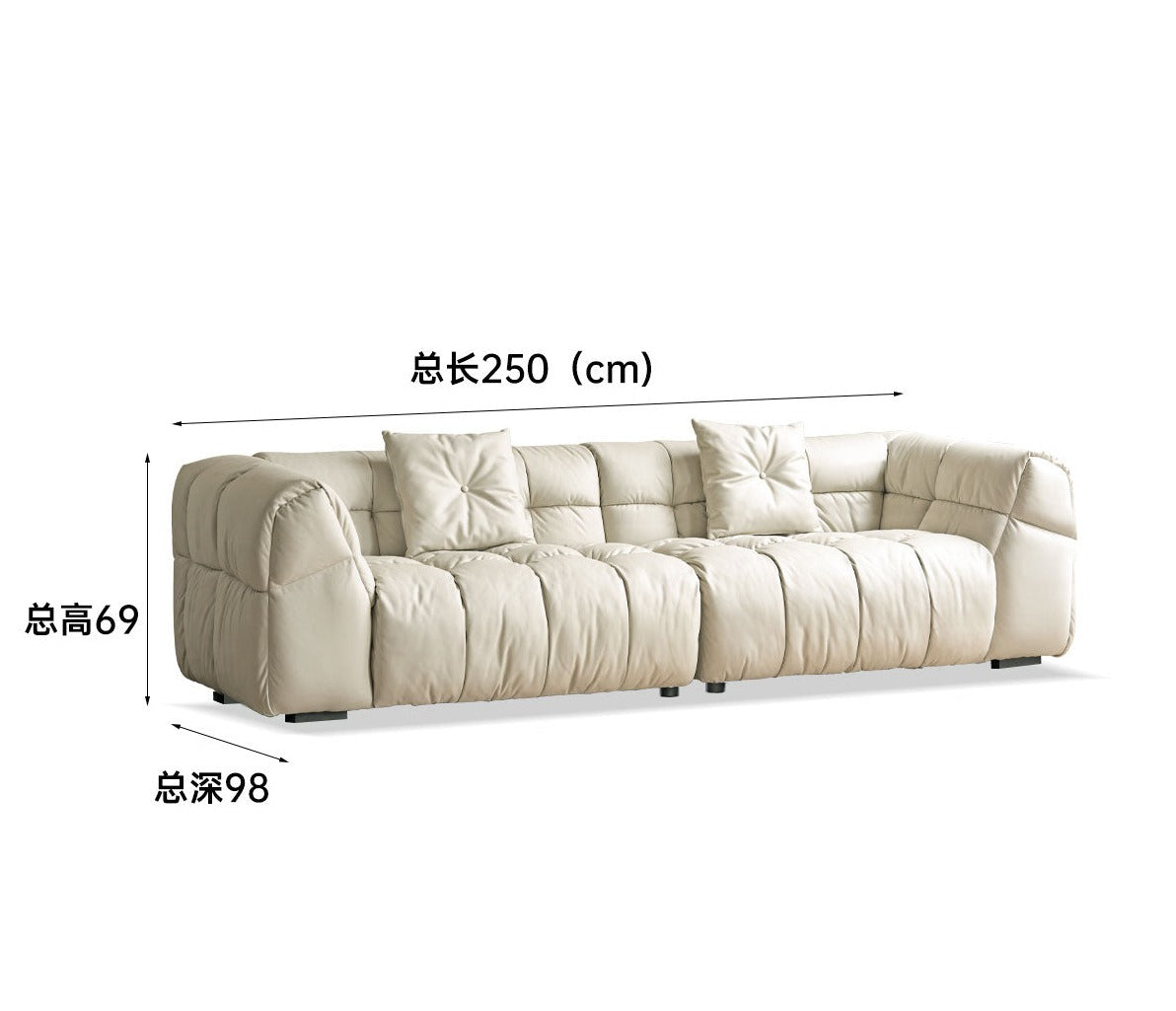 Genuine Leather,Technology cloth sofa cream wind)