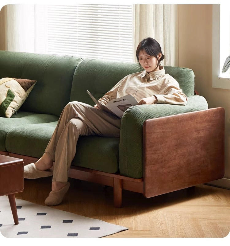 Rubber Solid Wood American Light Luxury Sofa