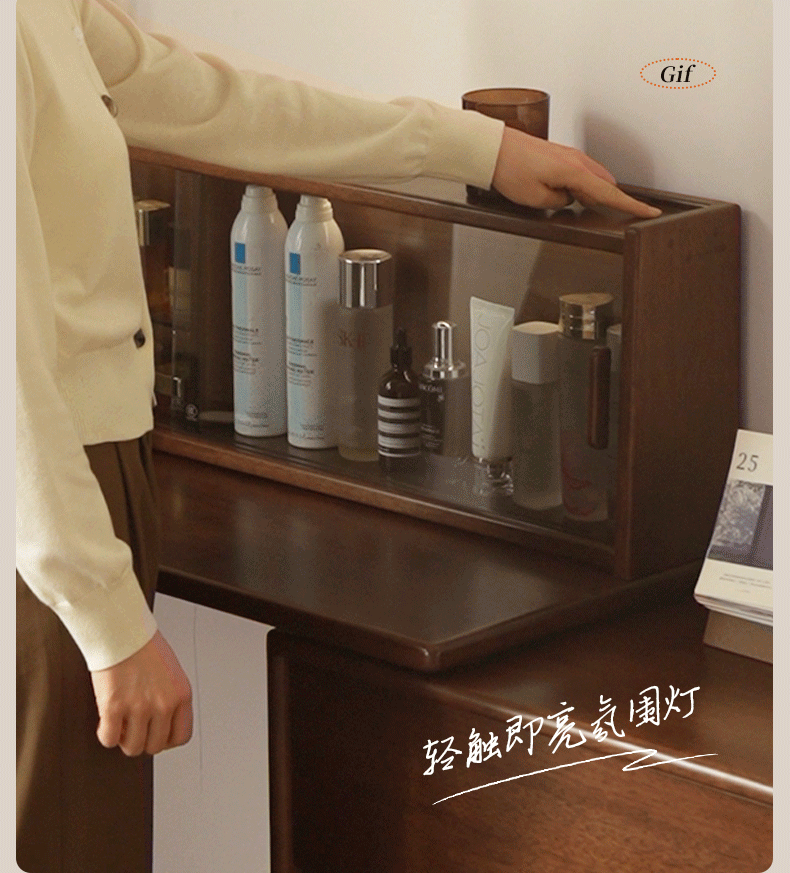 Solid Longan Hardwood Modern Minimalist Vanity Table