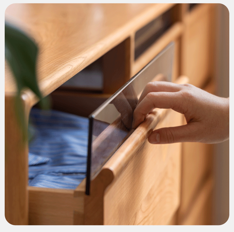 Cherry Solid Wood Nine Drawers Drawer Cabinet