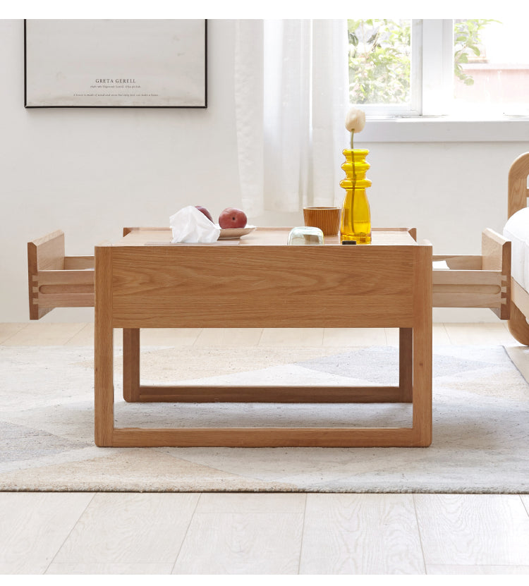 Oak solid wood square coffee table "