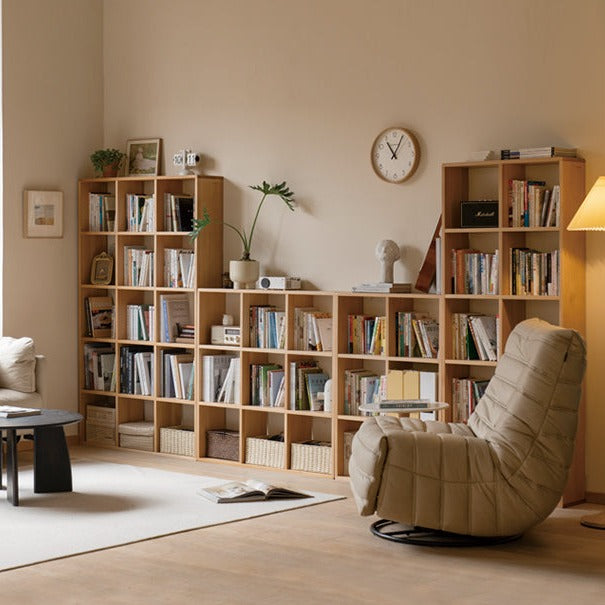 Lattice Bookshelf Oak solid wood"