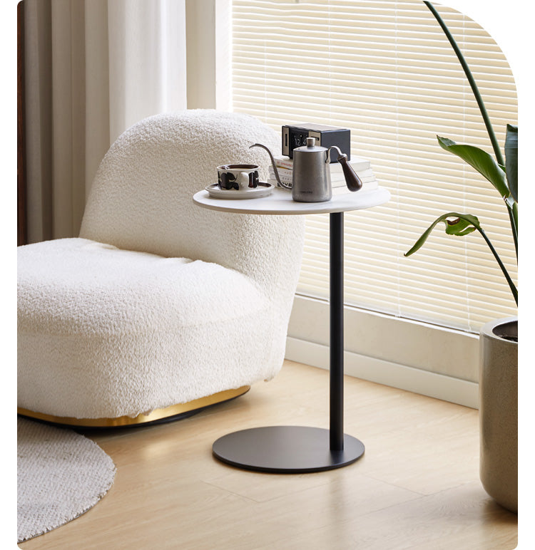 Rock Board Small Cream Style Modern Side Table