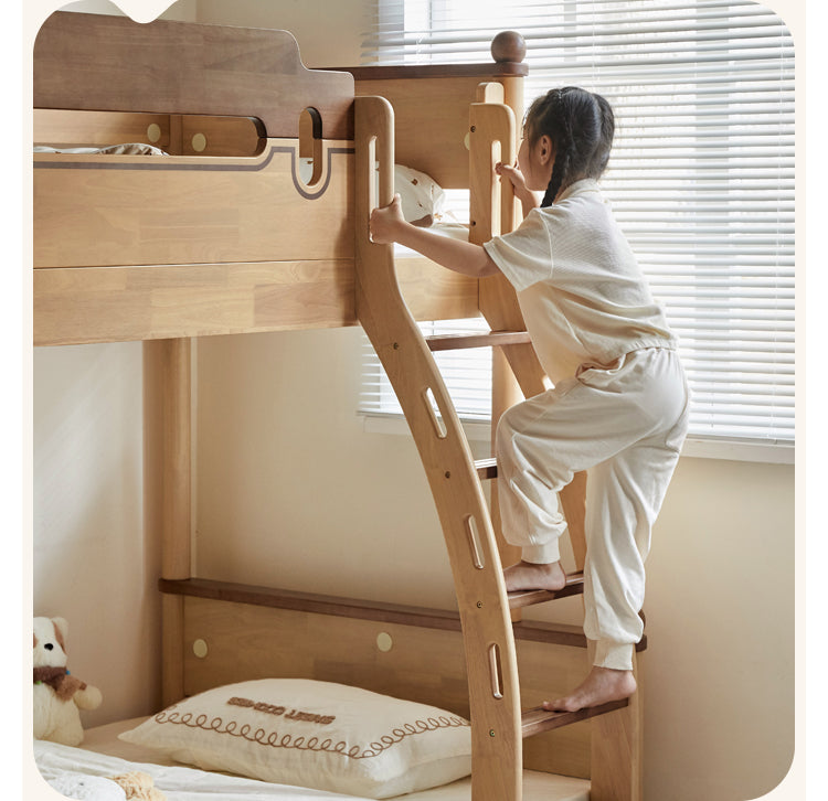 Rubber wood bunk bed.