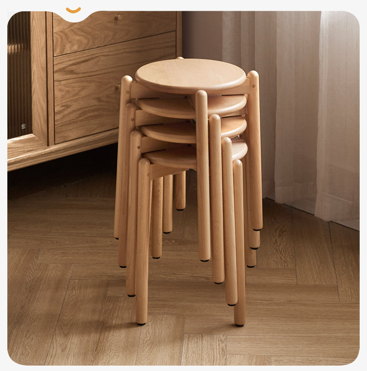 Beech solid wood stackable stools