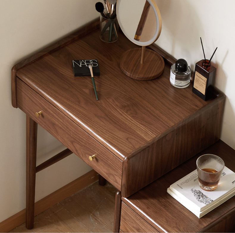 Black walnut solid wood dressing table cabinet integrated